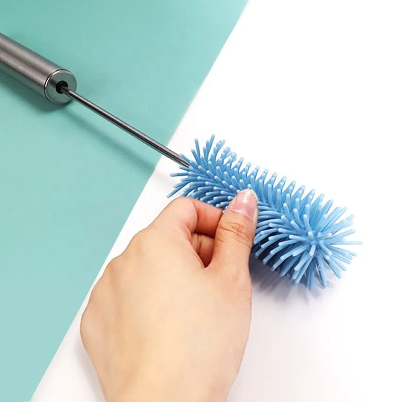 Custom Silicone Baby Brush Bottle Reusable Baby Bottle Brush for Cleaning - detail view 2