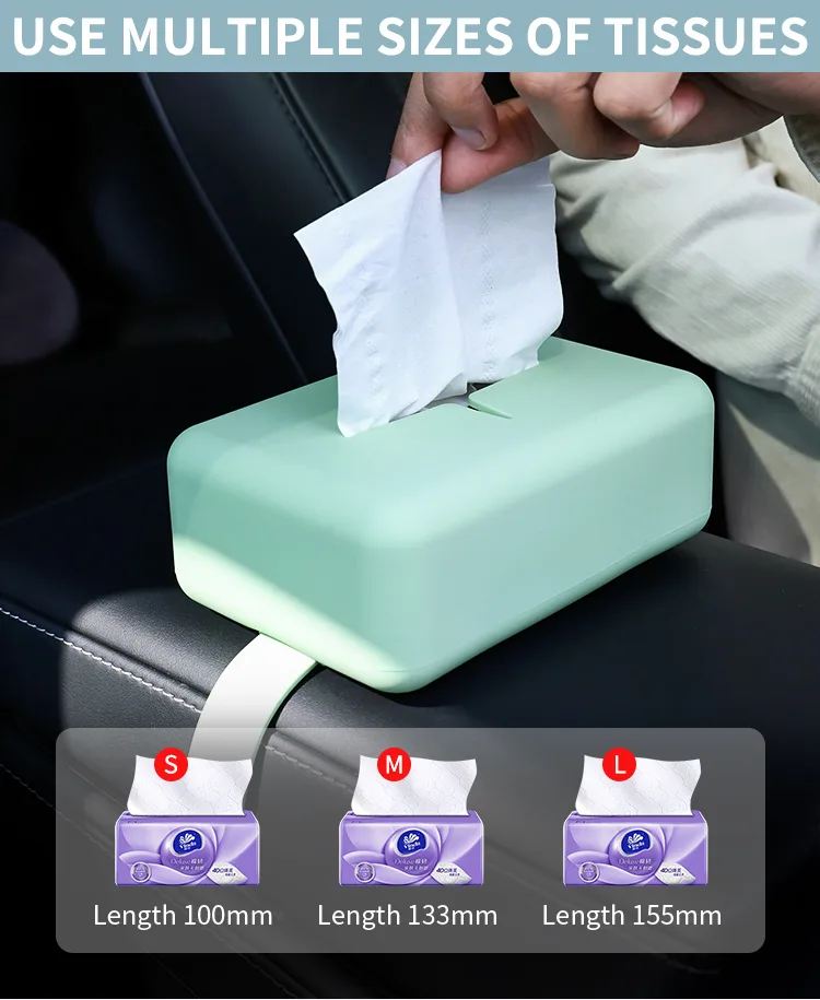 New Arrivals Custom Creative Multi-Functional Silicone Car Tissue Holder Paper Box Tissue Box for Most Car - detail view 8