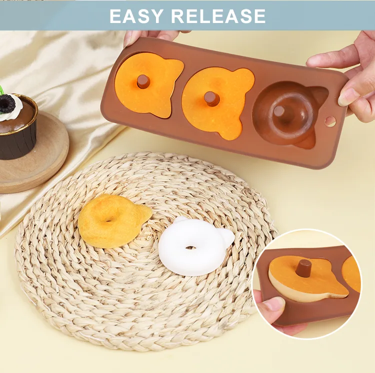 Top Rankings Food-Grade Silicone Round Donut Mold Easy Release Oven Cake Baking Tool - detail view 8