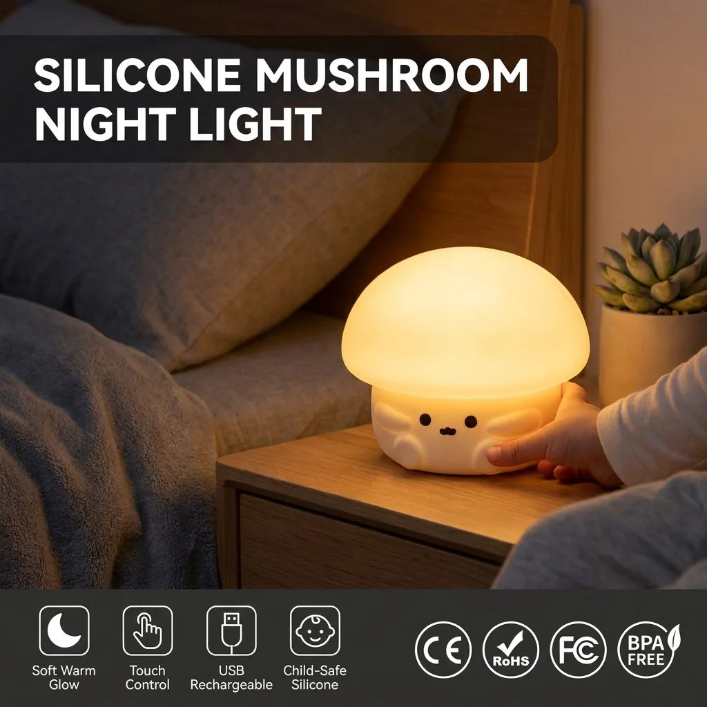 Clap Christmas Lights LED Smart Three-Speed Cute Silicone Night Light for Rooms Eye Protection Sleep Atmosphere Clap Light - LED & Light Therapy - Style 2 - detail view 7