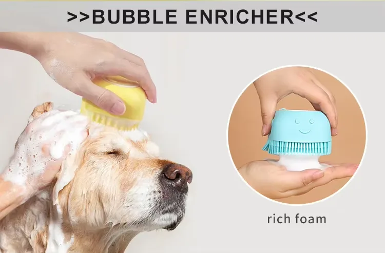 New Arrivals Custom Pets Brushes Bath Massage Brush Shampoo Dispenser Dog Grooming Tool Pet Cat Dog Bath - detail view 7