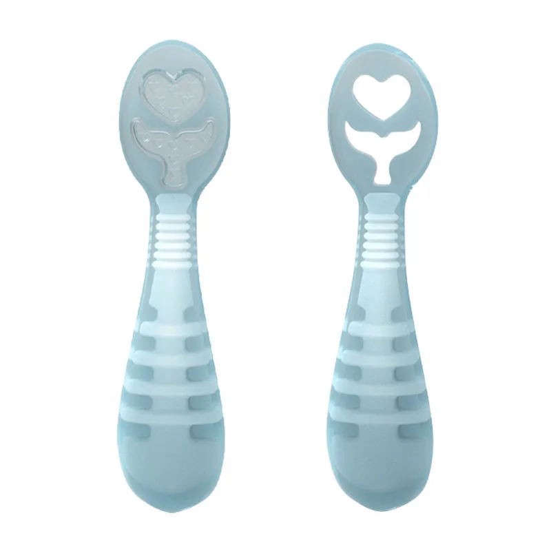 Food Grade BPA Free Baby Feeding Custom Dinnerware Set Silicone Newborn Baby Eating Spoon Set - detail view 4