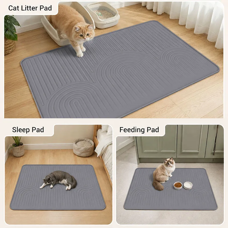Modern Anti-Splash Cat Litter Mat Large All Seasons Grey Diatomite Toilet Mat - detail view 2