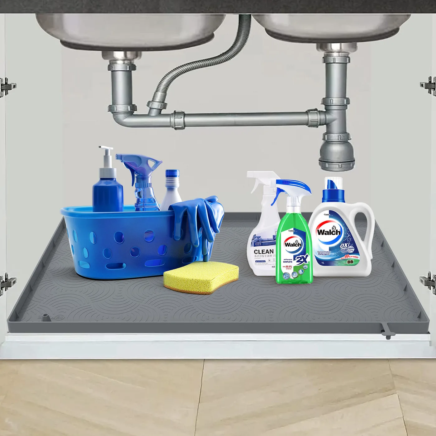 실리콘 아래 싱크 방수 매트 주방 수납장 보호 Absorbent Properties 실리콘 매트 - main product image