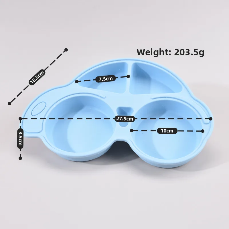 Baby Silicone Food Divided Plate Suction-Capacity Dining Tableware for Children's Practice Applications - detail view 10