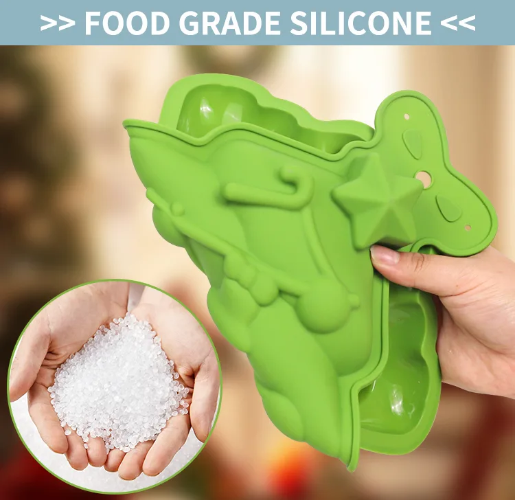 Christmas Tree Silicone Baking Mold - Food Grade Holiday Themed Pan for DIY Cookies Candies Chocolate Cake Bread - detail view 7