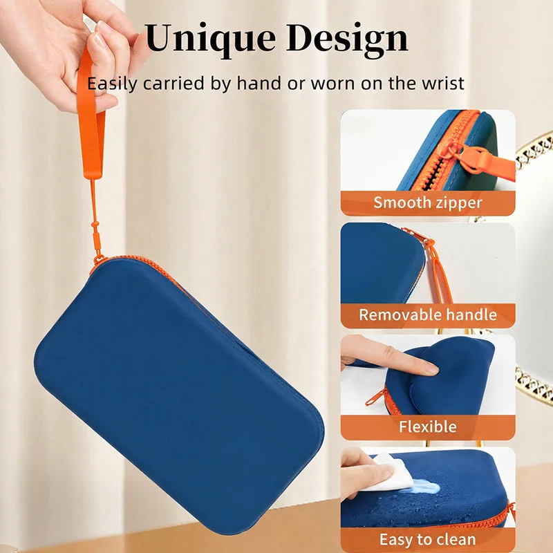 Personalizado grande silicone saco portátil maquilhagem saco de conservação fecho bolsa - detail view 1