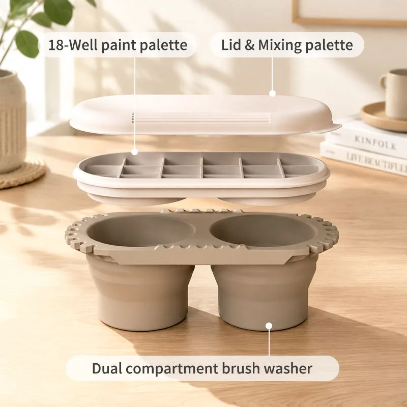 Convenient brosse support silicone Watercolor peinture brosse Cleaner Rinser 3 1 peinture - detail view 2