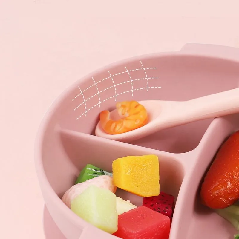 Custom Baby Feeding Bowl Set with Suction Cup Base Food Grade Non-Toxic BPA Free Silicone Baby Bowl for Toddlers - detail view 3