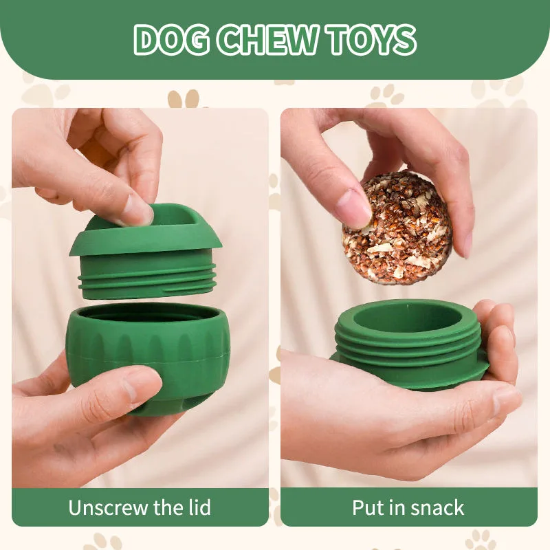 Dog Chew Toy Natural Rubber Toy Interactive Food Treat Ball Dog Pet Interactive Chew Toy Dog Treat Ball - detail view 3