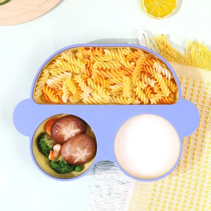 New Arrival Silicone Baby Led Weaning Set Toddler Car Plate With Suction BPA Free Baby Birthday Bift Set - detail view 1