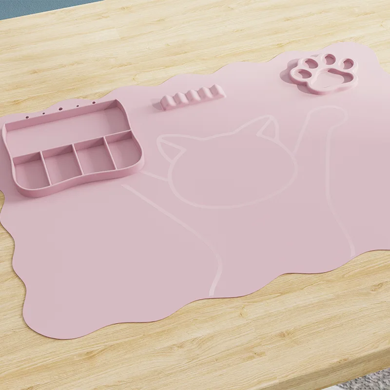 2027 Top Rankings Bag Nails Table Mat Pink Cherry Heart Pattern Custom Logo Nail Mat - detail view 10
