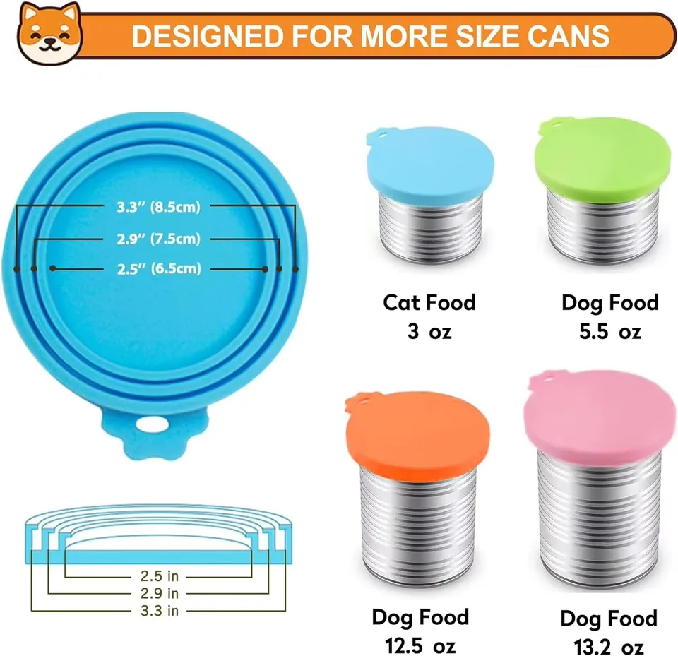 Reusable Durable Silicone 3-in-1 Pet Food Can Leak-Proof Storage Container for Cats Dogs - detail view 4
