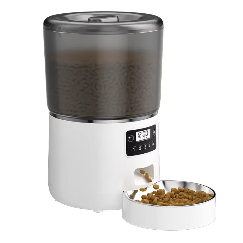 Modern Solid Pattern Timed Automatic Cat Feeders Small Animal Suitable Bowls Rechargeable Power Source - detail view 4
