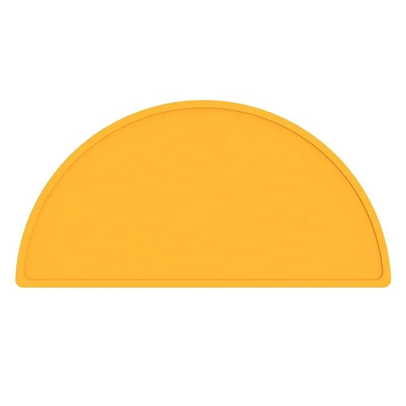 BPA Free Reusable Eco-Friendly Round Silicone Table Mat for Baby Kids Classic Style OEM ODM Feeding Placemat - detail view 5