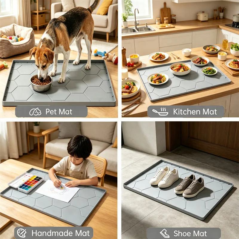 Modern Silicone Kitchen Cabinet Mat Bathroom Storage Mat Silicone Under Sink Shelf Drawer Liner - detail view 1