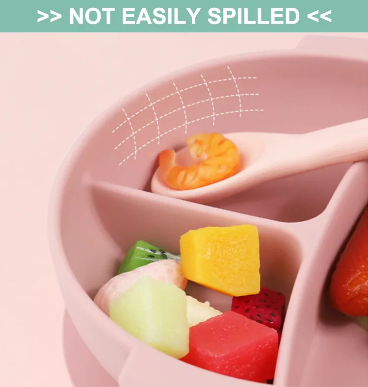 Custom Baby Feeding Bowl Set with Suction Cup Base Food Grade Non-Toxic BPA Free Silicone Baby Bowl for Toddlers - detail view 9