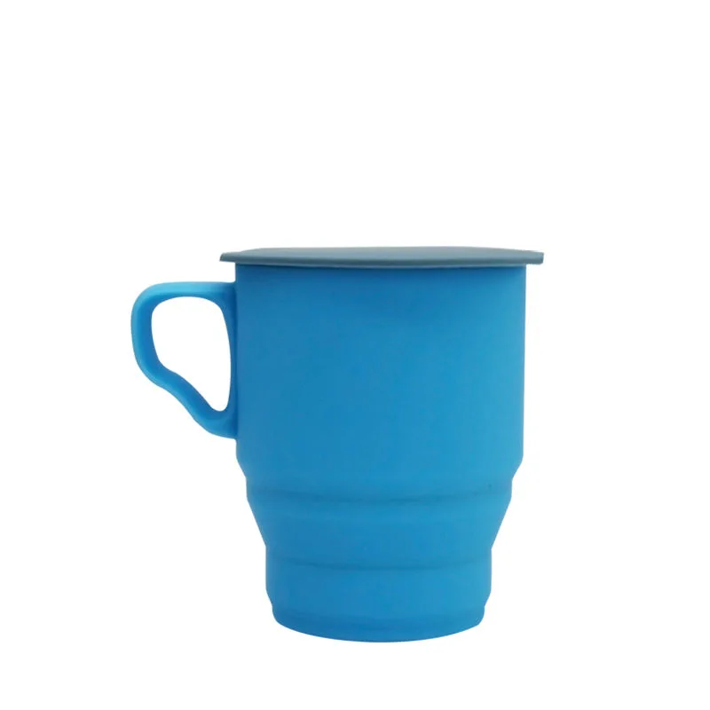 ODM OEM Portable Travel Custom Logo Reusable BPA Free Silicone Collapsible Reusable Coffee Cup With Lid - detail view 4