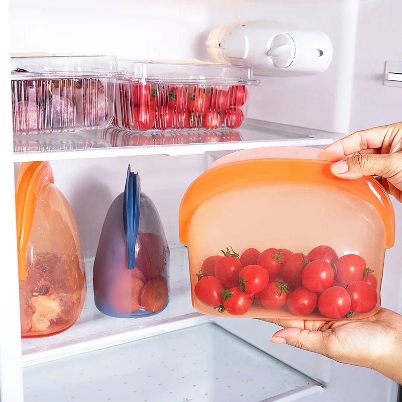 Wholesale BPA Free Eco Friendly Kitchen Fresh-Keeping Leakproof Reusable Storage Container Silicone Food Storage Bag - detail view 4