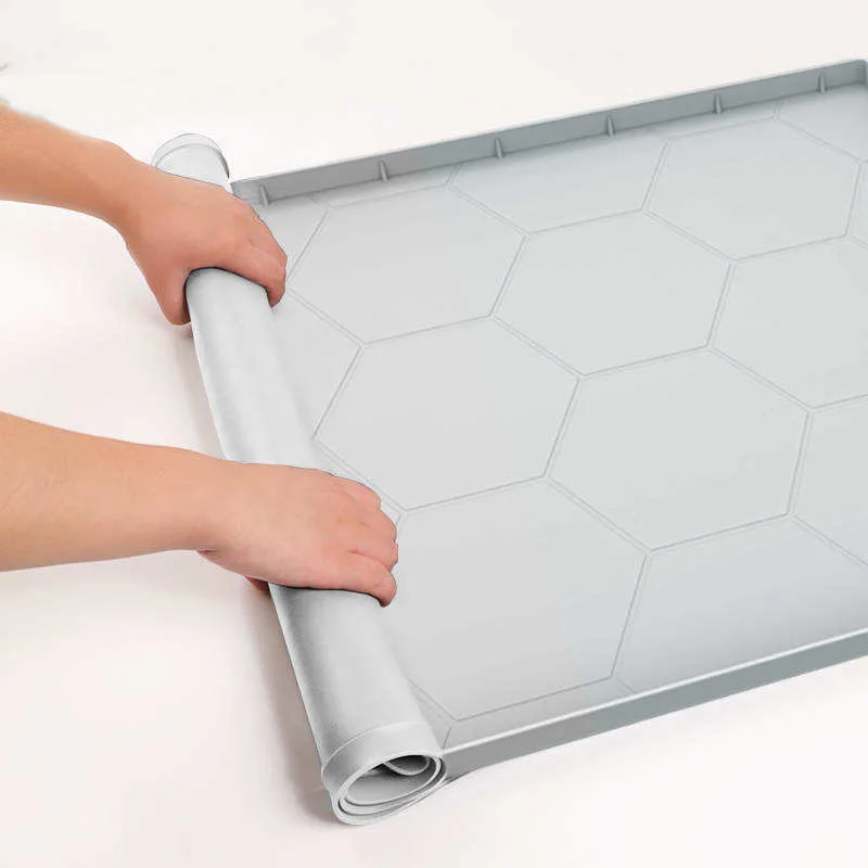 Modern Silicone Kitchen Cabinet Mat Bathroom Storage Mat Silicone Under Sink Shelf Drawer Liner - detail view 3
