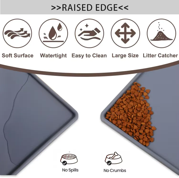 Nouveau sans BPA qualité alimentaire chien chat bol tapis silicone antidérapant imperméable - detail view 10