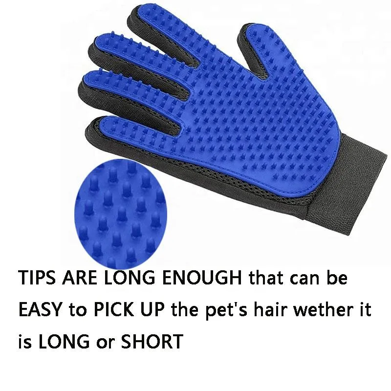 2 in 1 Five Fingers Hair Removal Silicone Pet Cat Cleaning Hair Remover Grooming Deshedding Bathing Brush Gloves - detail view 4