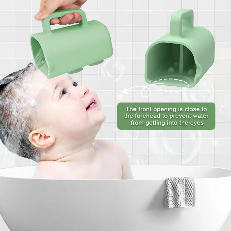 Silicone Baby Shower Bathing Rinse Cup Shampoo Soap Body Waterfall Pourer Kids Water Pourer Mug for Bathing Washing - detail view 1