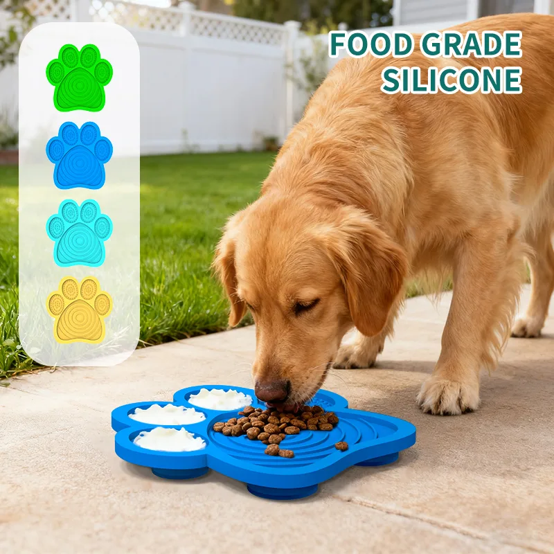 Custom Silicone Licking Mat Bowl Dog Collapsible Silicone Dog Bowl cat Slow Feeder Dog Slow Feeder Bowl - detail view 10