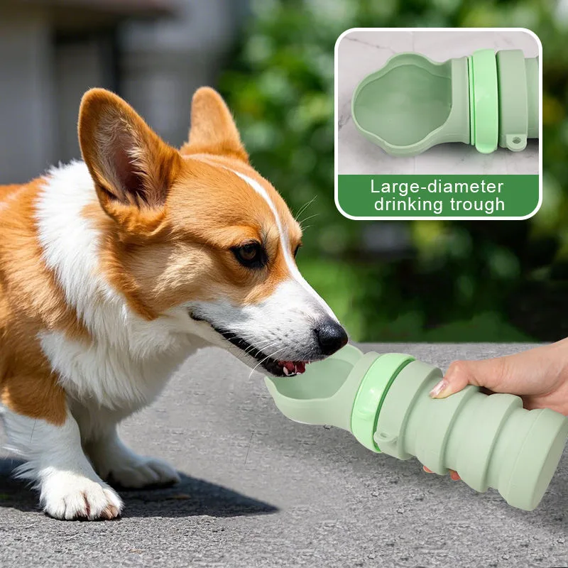 New Arrivals Modern Pet Food Grade Portable Water Bottle Pet Feeder Multifunctional Silicone Dog Drink Bottle - detail view 2