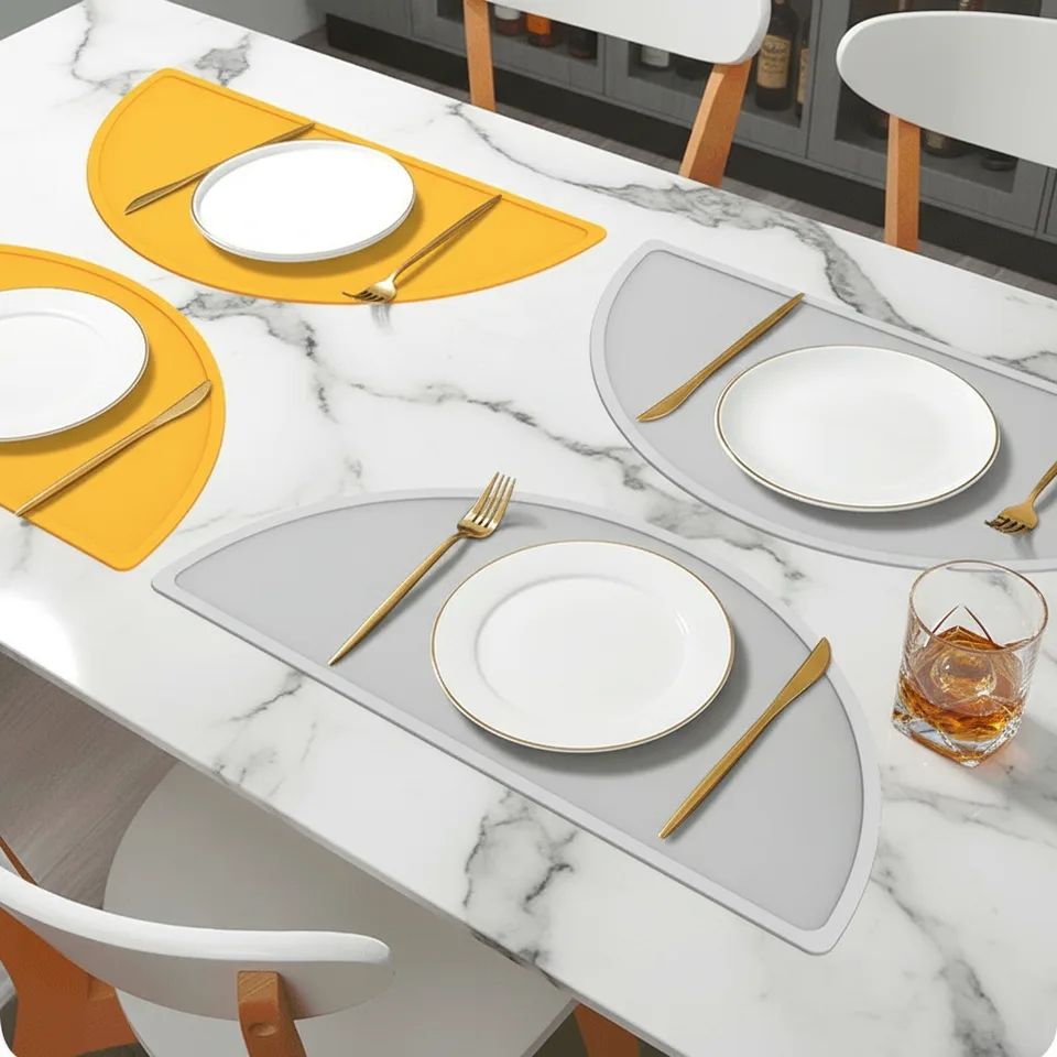 Bpa Free Reusable Portable Children Dining Food Mat Non-slip Baby Place Mat Waterproof Silicone Placemats for Kids - custom silicone manufacturer