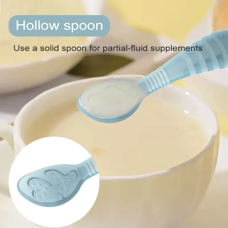 Food Grade BPA Free Baby Feeding Custom Dinnerware Set Silicone Newborn Baby Eating Spoon Set - detail view 7