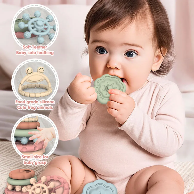Non Toxic Baby Teether Silicone Toys Bpa Free Food Grade Chew Silicone Baby Teether - detail view 1