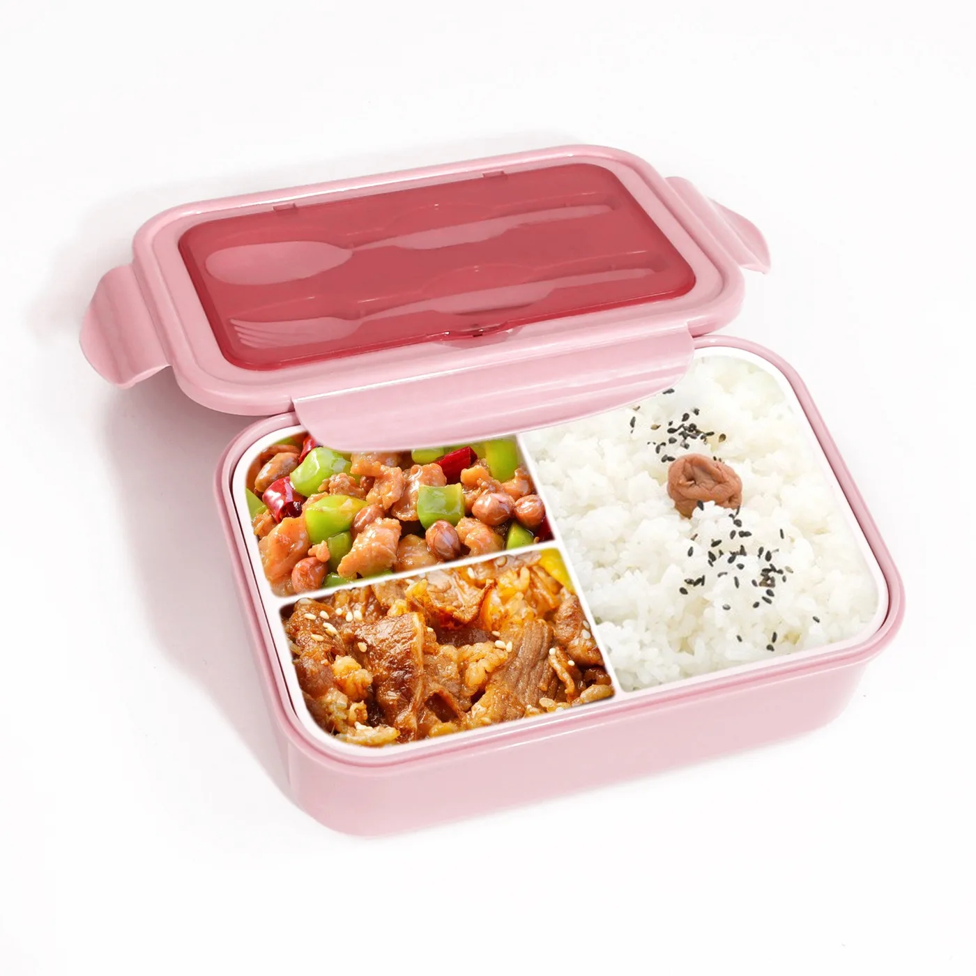 Kids Divided Bento Lunch Box for Kids 3 Compartment Lunch Containers Easy Open School Lunch Containers for Girls Boys - detail view 11