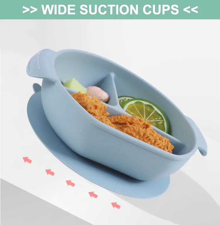 Custom Baby Feeding Bowl Set with Suction Cup Base Food Grade Non-Toxic BPA Free Silicone Baby Bowl for Toddlers - detail view 8