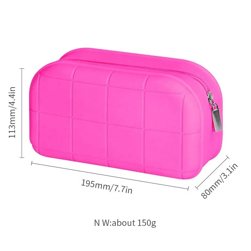 Large Capacity Waterproof Silicone Makeup Bag Fashionable Multi-Functional Cosmetic Storage Zipper Bag - Custom Makeup Bag - detail view 5