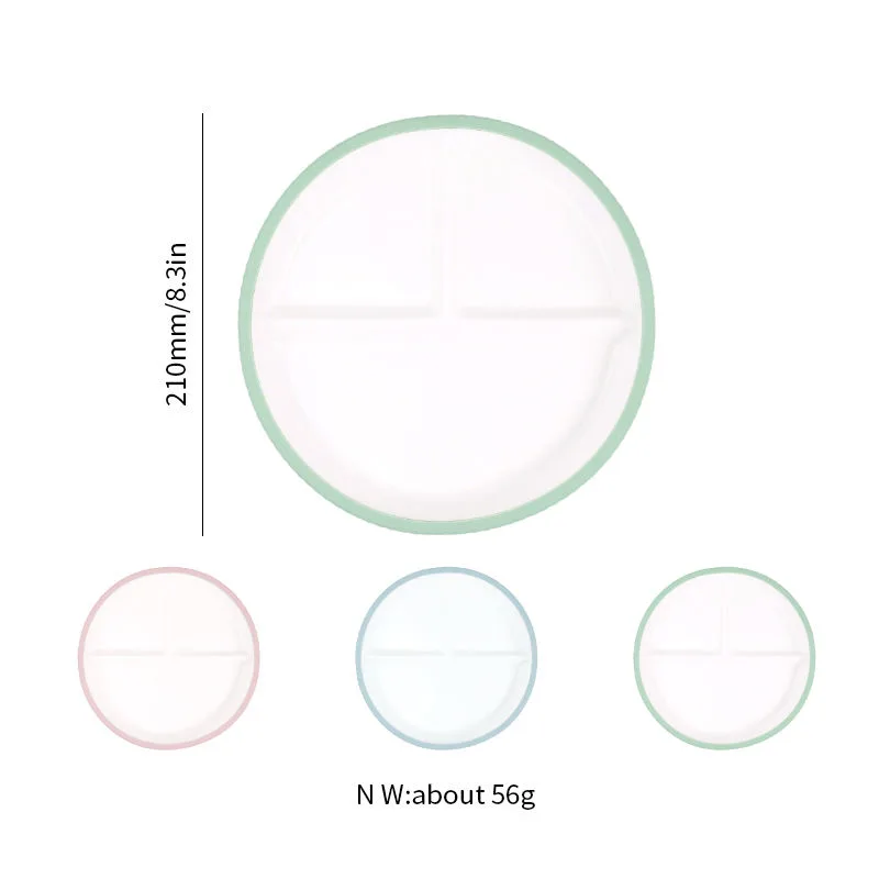 Ceramic Dinner Plate Microwave Safe Porcelain Kids Tableware Ceramic Baby Plate With Silicone Suction - detail view 5