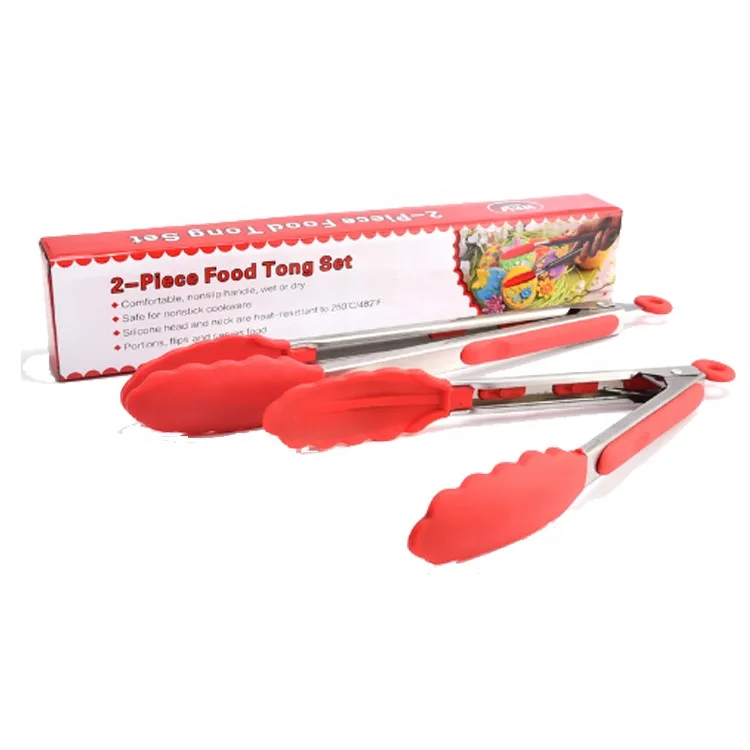 9 pouce 12 pouce Platinum silicone glace Tongs barbecue Tongs alimentaire Tongs - detail view 11
