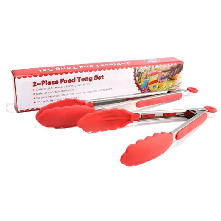 9 pouce 12 pouce Platinum silicone glace Tongs barbecue Tongs alimentaire Tongs - detail view 5