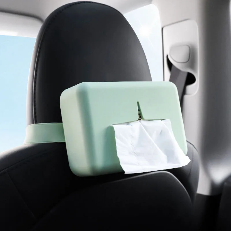 New Arrivals Custom Creative Multi-Functional Silicone Car Tissue Holder Paper Box Tissue Box for Most Car - main product image