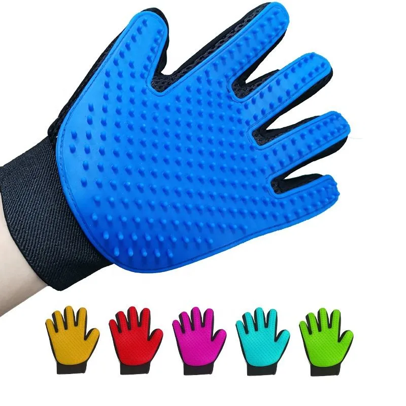 2 in 1 Five Fingers Hair Removal Silicone Pet Cat Cleaning Hair Remover Grooming Deshedding Bathing Brush Gloves - main product image