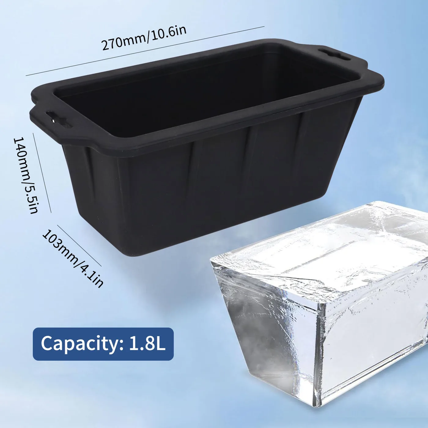 Sur mesure réutilisable silicone glace Block moule facile Release Big glaçons plateau - detail view 5