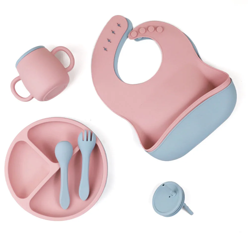 OEM ODM sans BPA enfants art de la table silicone bol diversification à ventouse assiette - detail view 1
