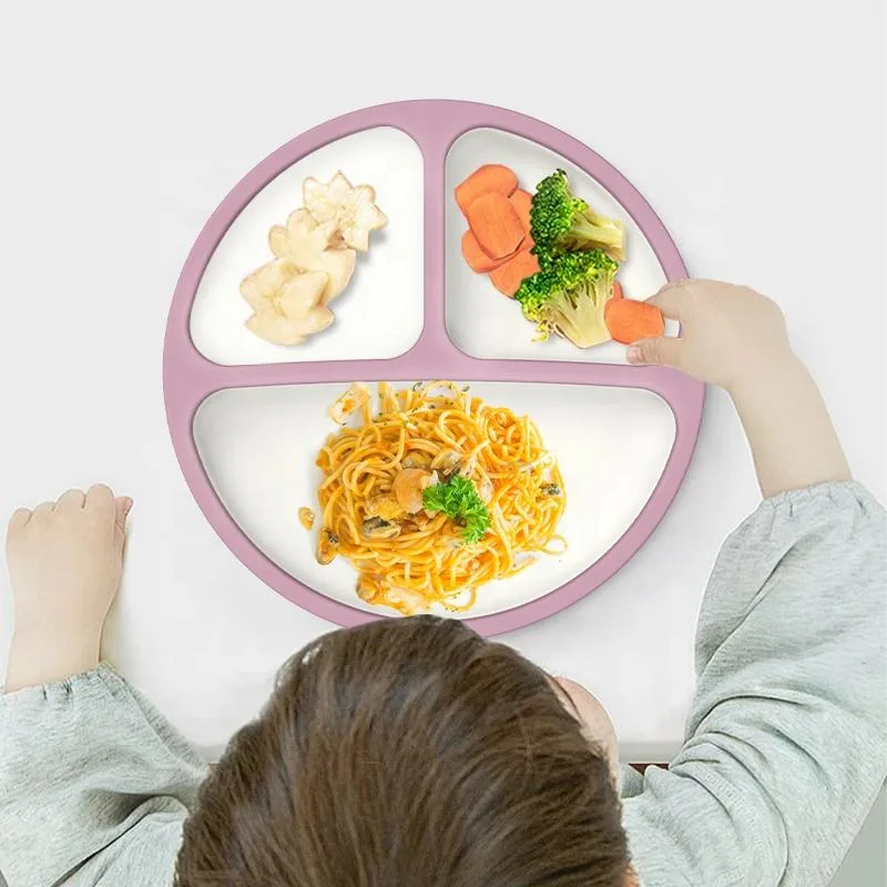 Nouveau sans BPA qualité alimentaire bébé silicone à ventouse assiette bébé art de la table - detail view 3