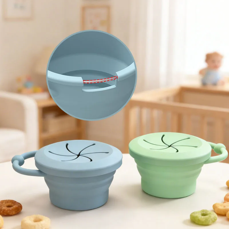 Plegable silicona vasos tapa infantil menaje niño pequeño snack almacenamiento contenedor - detail view 2