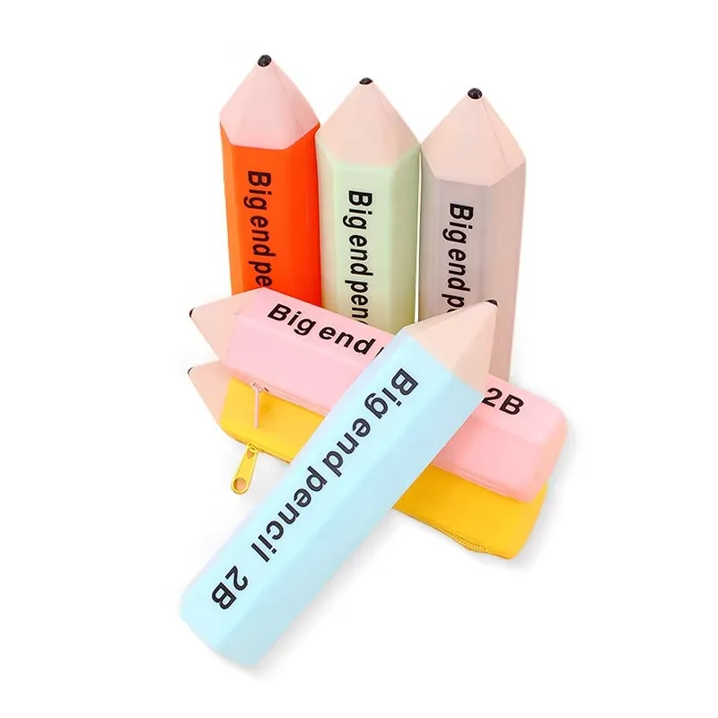 Custom Logo Silicone School Bag Pencil Case With Nylon Zipper for Cute School Supplies Stationery Students - detail view 1