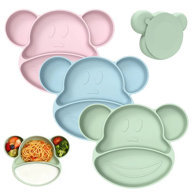 Moderne design silicone Bear bébé assiette qualité alimentaire silicone Material facile - main product image