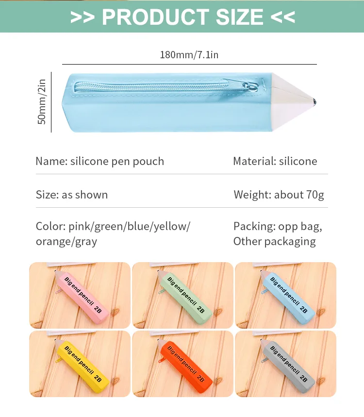 Custom Logo Silicone School Bag Pencil Case With Nylon Zipper for Cute School Supplies Stationery Students - detail view 11