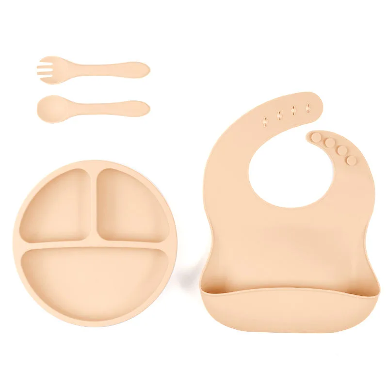 2025 silicone bavoirs Seller bébé fournitures silicone bébé alimentation set nouveau-né set - detail view 4