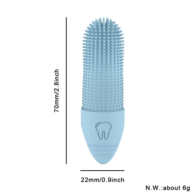 Grado alimenticio silicona perro dedo cepillo de dientes Fits Most Fingers mascotas dedo - detail view 5