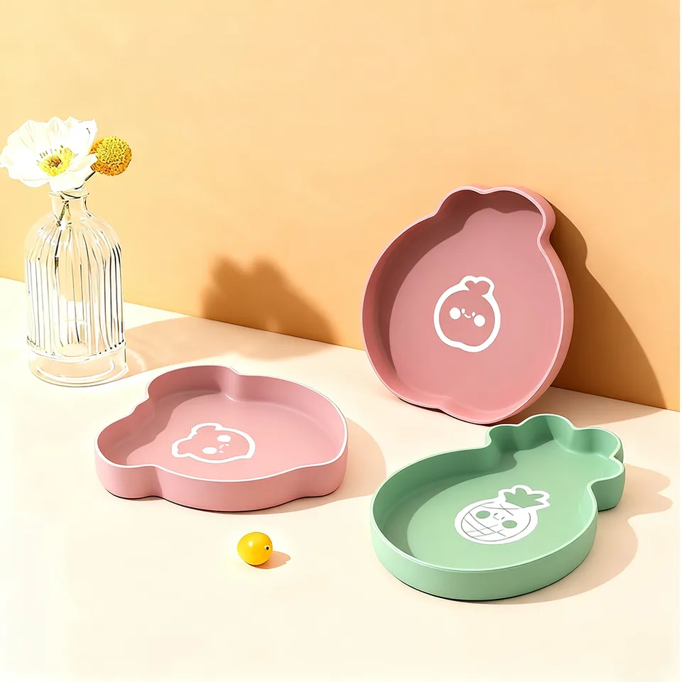 Custom Cute Cartoon Silicone Baby Plate Children's Divided Tableware Set Kids Dining Packaged Box - detail view 4
